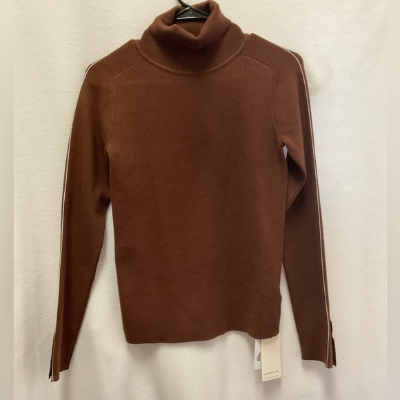 Commense Sweaters - Commense Chocolate Brown Slim Turtleneck Sweater